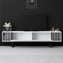 Hanah Home Soporte TV Blanco y Negro 180cm Melamina y Metal 180x30x48cm